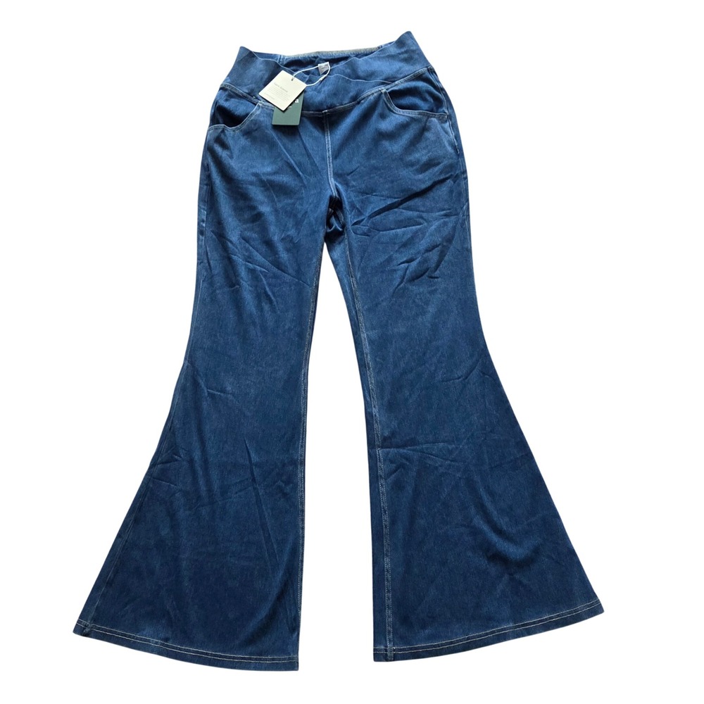 Halara Flex High Waisted Crossover Pocket Washed Casual Jeans Large Petite